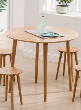 ZCZM8005W小8楠竹餐桌户型现代简约饭桌椅组圆桌长合方形桌家用吃饭小桌子