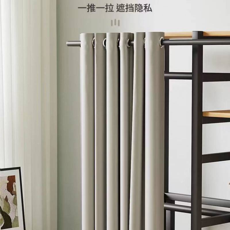 落地式防尘开放式衣柜家用收纳简易落地衣架客厅落地带布帘衣帽架