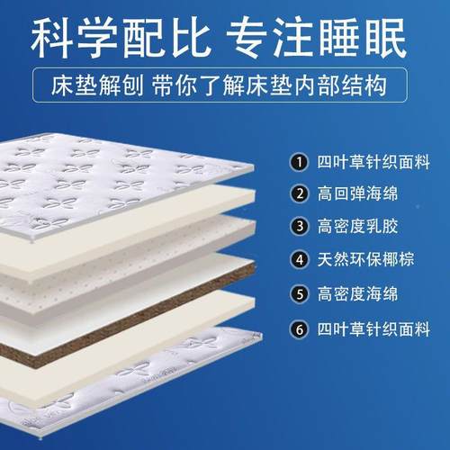 棉喜赢门5cmVBJ厚E椰棕床垫硬适中境境乳胶学生宿舍垫子跨跨厂货