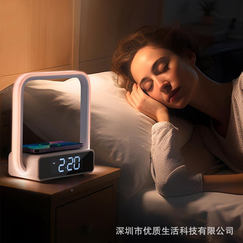 电竞氛围高清时充钟小夜室卧睡眠灯插电款小台灯灯床头无线三合一