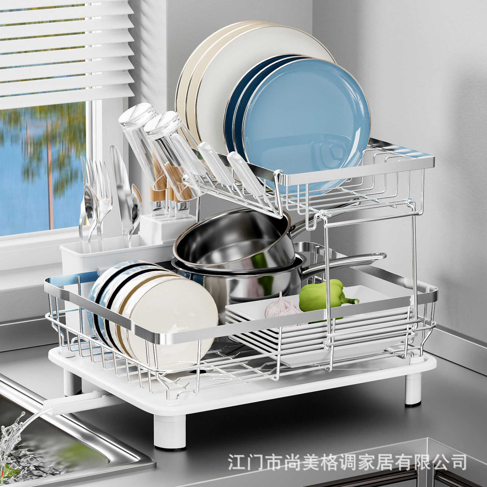 厨房置物架不锈钢碗碟沥水架水槽边收纳架餐具架放碗筷碗盘沥水篮