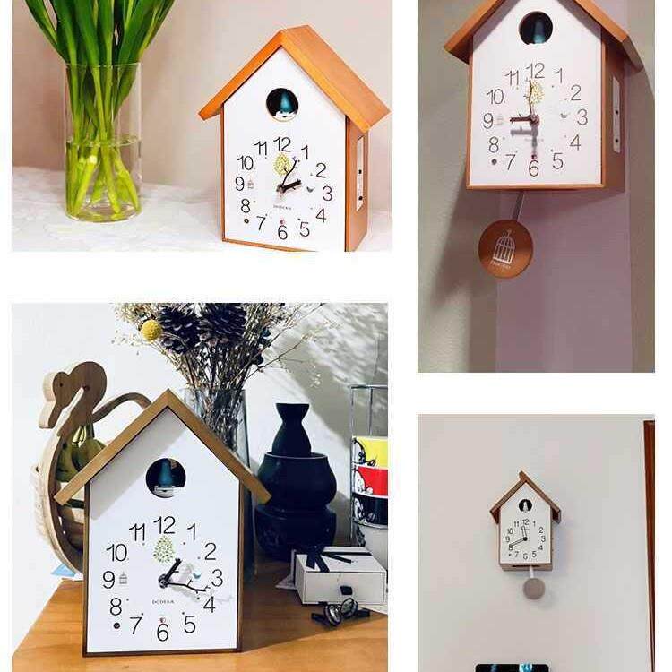 报欧式实木布谷鸟挂钟客F9566THM钟表儿厅房童创意时钟咕咕鸟时摆