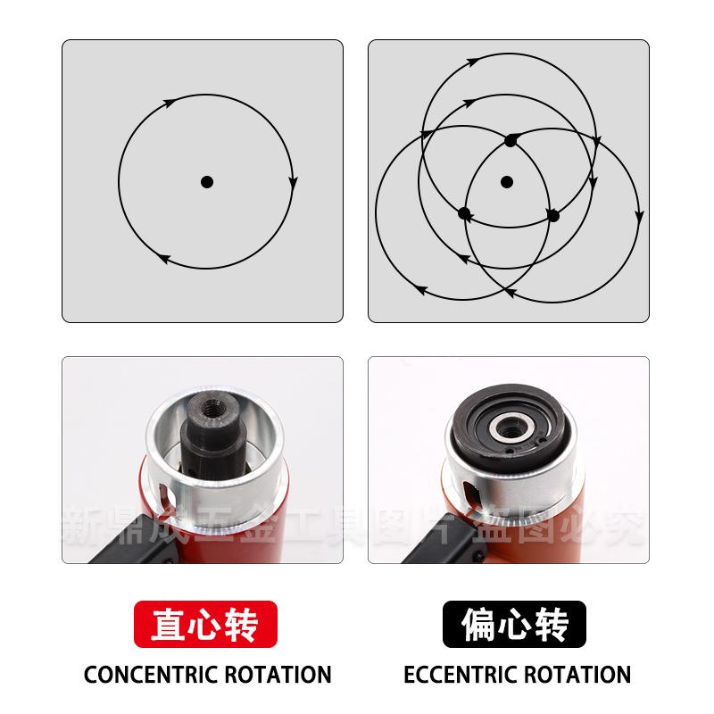 工蜡业级2寸寸气动砂纸机抛光3机黑色强劲偏心同小心型气动打磨机