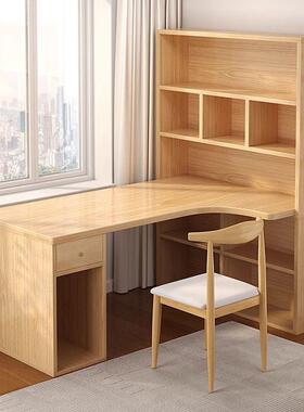 学生家转角桌书架一桌卧体室简易学习写字桌用简约电EYS脑书桌带包邮