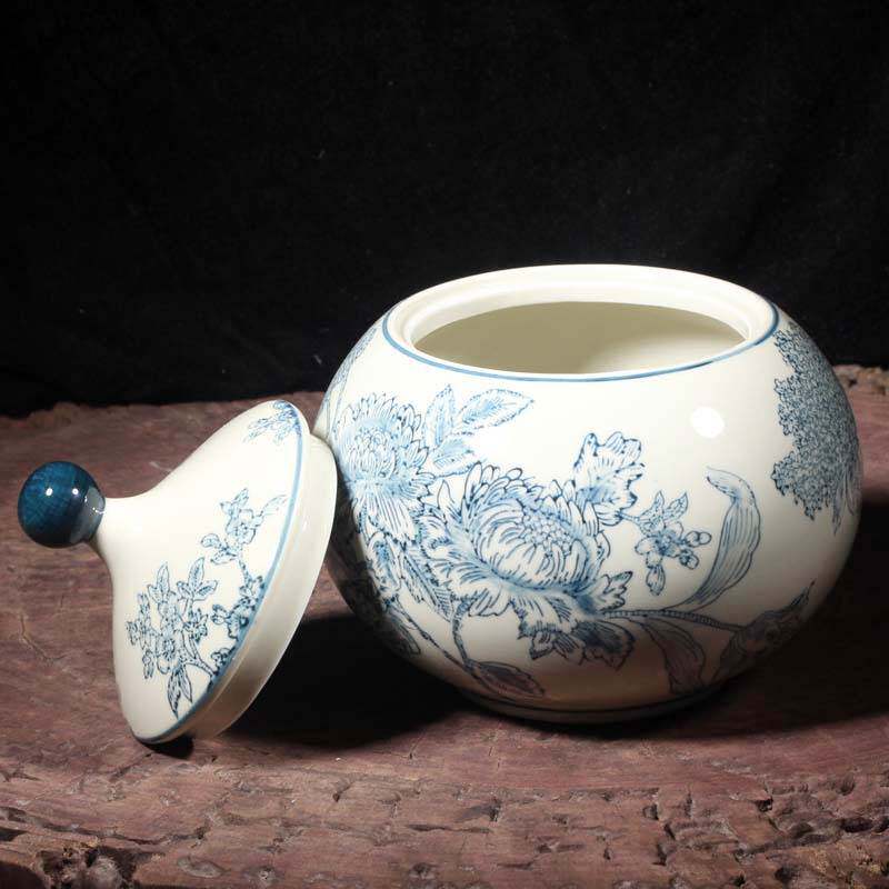陶瓷器仿古中式陶瓷罐花瓶客厅玄关复古青花瓷摆件手工收纳