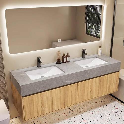 蓝吊78柜落地加柜工程款浴室柜洗双人漱台共卫生间洗手酒店公洗漱