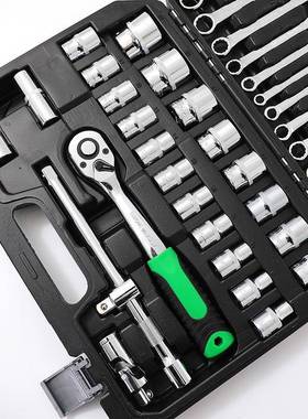 工业级新款37套HEH件家大飞弯柄公制套多用套筒组套汽车维修组用