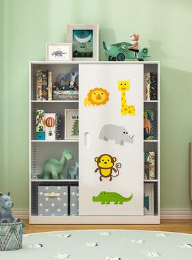 架儿童书架儿用阅读34934区绘本玩具架收纳架一体置物家落地宝宝