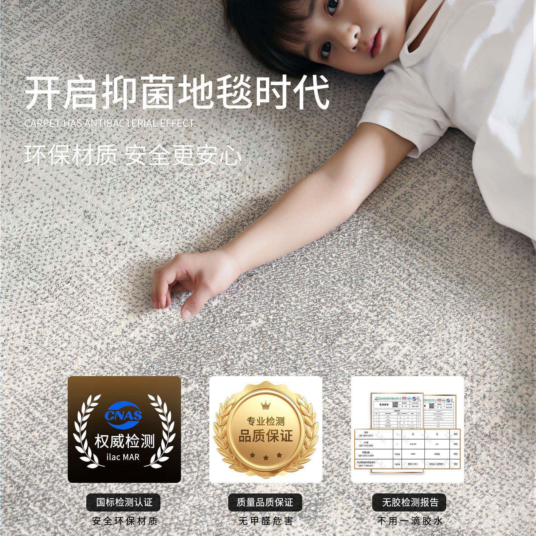 无胶清风毯客代厅2026新款现简约家地用发地垫卧室防水沙大面积全