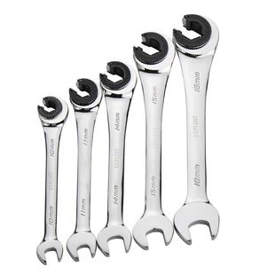 开棘轮快扳手510双向速力开口梅花两用省半拓自动活动油管狭窄空