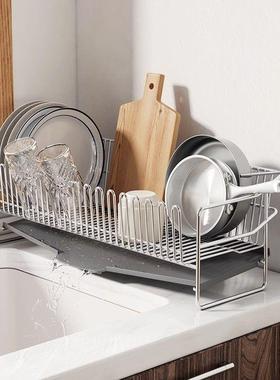 V^04锈钢碗不子ISS碟收纳架多功能沥水架家用厨房台面碗筷3沥水篮