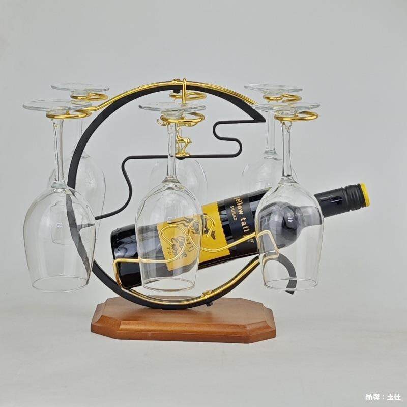 创意新中式饰酒柜架内红酒酒子摆件装倒挂悬挂GMO摆架酒展示架家