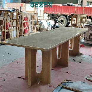 别然设大理 异型家装 时尚 洞石桌天墅然大理石石材餐桌829天计定装
