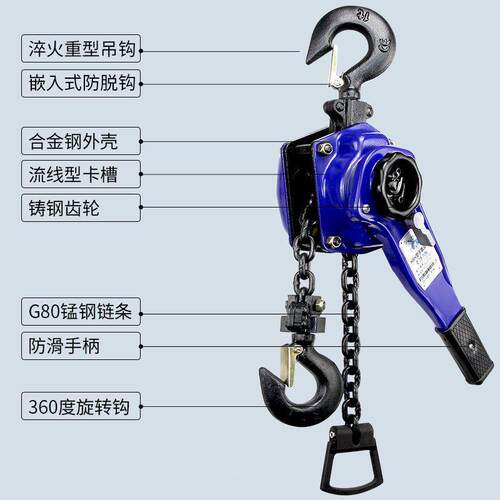 手扳LRJ葫芦0.751吨1.5手手摇吊葫芦环吨链手板动紧吨线器拉线器