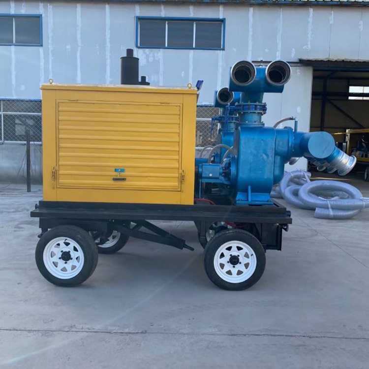 厂家现货拖车式防汛泵车柴油排涝大型移动抽水机柴油泵车