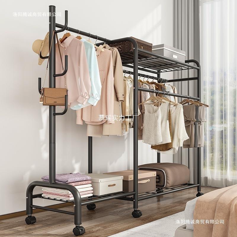网红简易衣柜现架卧室组合铁装出租房省间收纳折叠储物空布新739