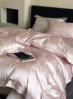 别墅床品K240141 1被00支高密锦缎大提绒花全精长棉四件套纯棉套