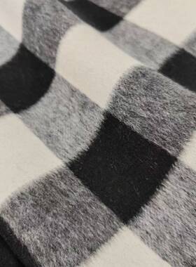 立方格70毛30涤双面格子男女童装大衣外套披肩毛呢870g/m