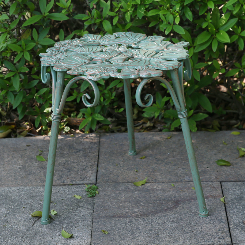 做旧铸铁花架子铁艺落地t花园庭院阳台客厅花盆架花凳装饰置物架