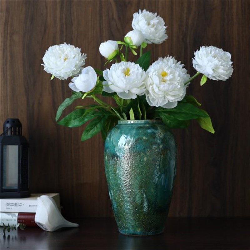 覆古粗陶陶瓷花瓶花器家居餐y桌摆件陶艺水培客厅装饰干花插花器