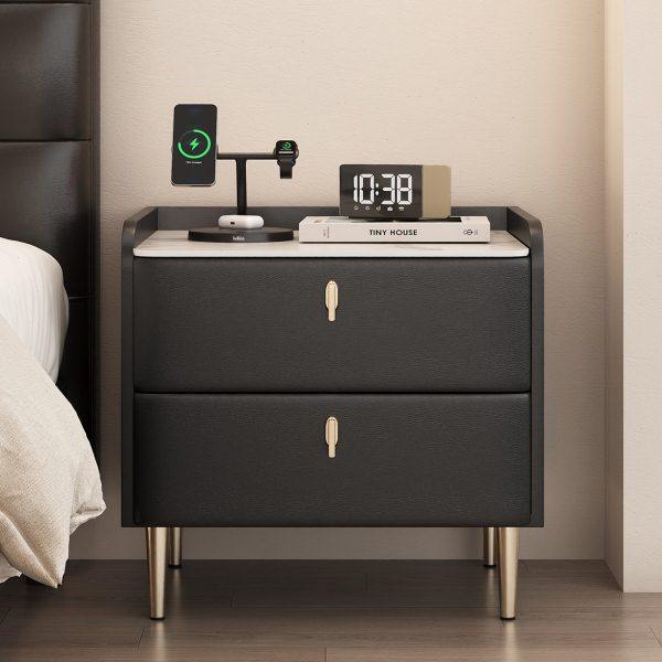实木床头柜家用卧室轻奢高级感黑色2025新款简约现代小型收纳柜子,住宅家具,床头柜,淘宝优惠券,粉丝福利购,淘宝优惠卷
