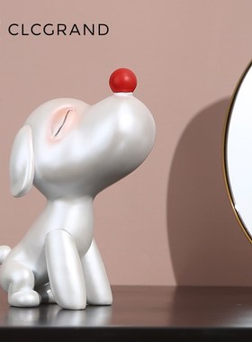 创意艺术小狗摆件高级感客厅桌面玄关电视柜装饰摆U设新居乔迁礼