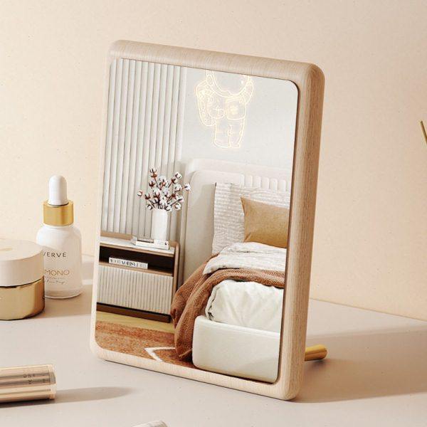 简约实木化妆镜家用卧室桌面复古梳妆镜公室折叠可便携台式镜子,节庆用品/礼品,文化创意化妆镜,淘宝优惠券,粉丝福利购,淘宝优惠卷