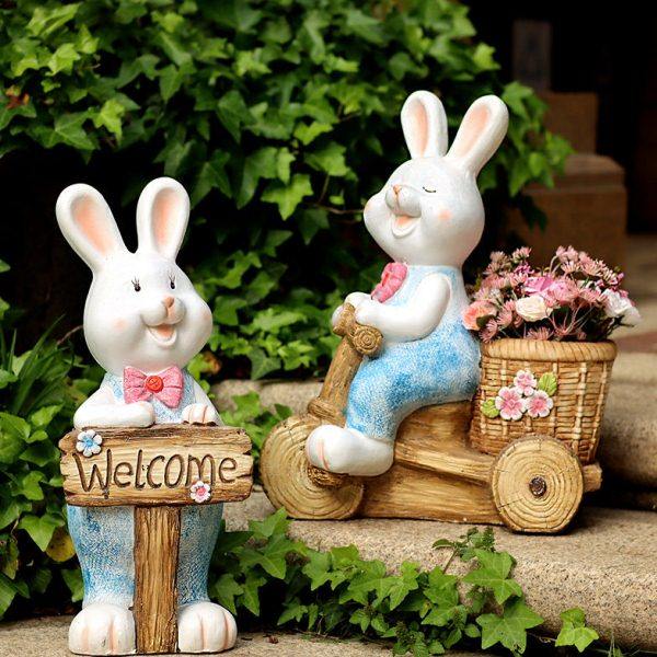 入户花园庭院动物兔子装饰品幼儿园欢迎光临牌花盆景观布置摆件,家居饰品,户外/庭院摆件,淘宝优惠券,粉丝福利购,淘宝优惠卷