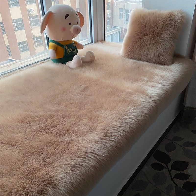 北欧长毛绒加厚飘窗垫窗台垫防滑阳台坐垫卧室沙发垫仿Z羊毛可定