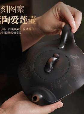 云紫南建水紫陶壶茶壶爱壶纯手工家用BCV泡中式大容量砂莲茶壶单