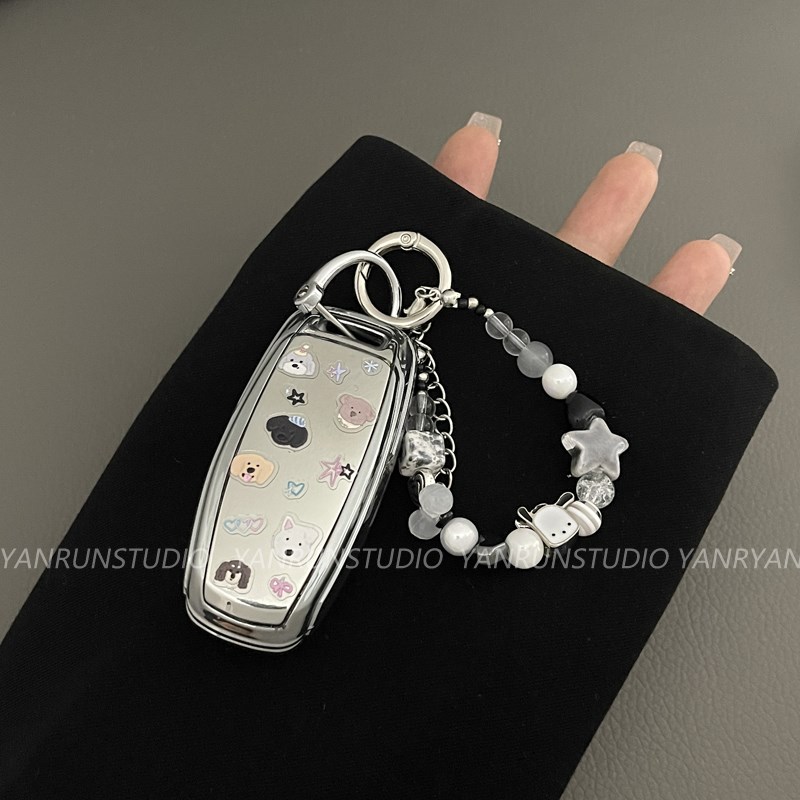 2023款奥迪qh3钥匙套q2壳高档a6l汽车a4l时尚挂件q5/q7/8女生可爱