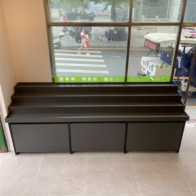 水果货架展示架超市台阶中岛多层梯形货架创O意阶梯水果架定制展
