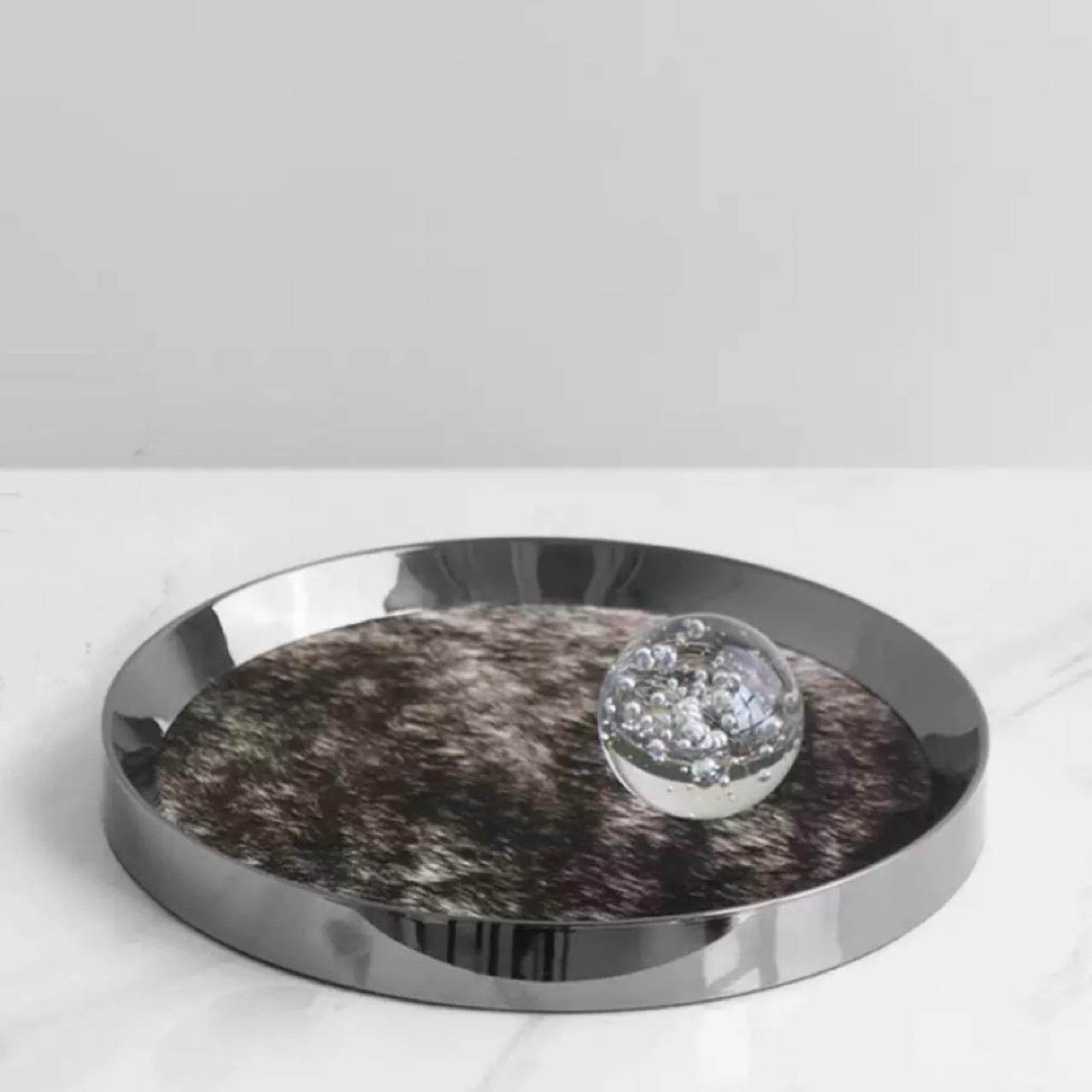 轻DXU奢收纳拖盘枪银金属马毛托盘黑工衣帽间卧室金色属手托盘,家居饰品,香薰托盘,淘宝优惠券,粉丝福利购,淘宝优惠卷