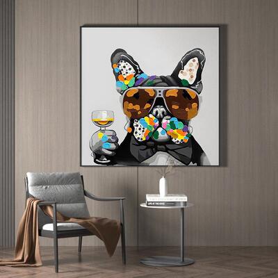 狗狗客厅装饰画立体感挂画021新款小艺S-884术进门玄画关2卧室床