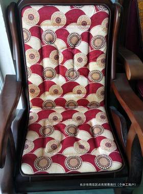 单人木发坐垫薄厚款海绵实木红垫木沙发坐带靠背连体椅YYX沙四季