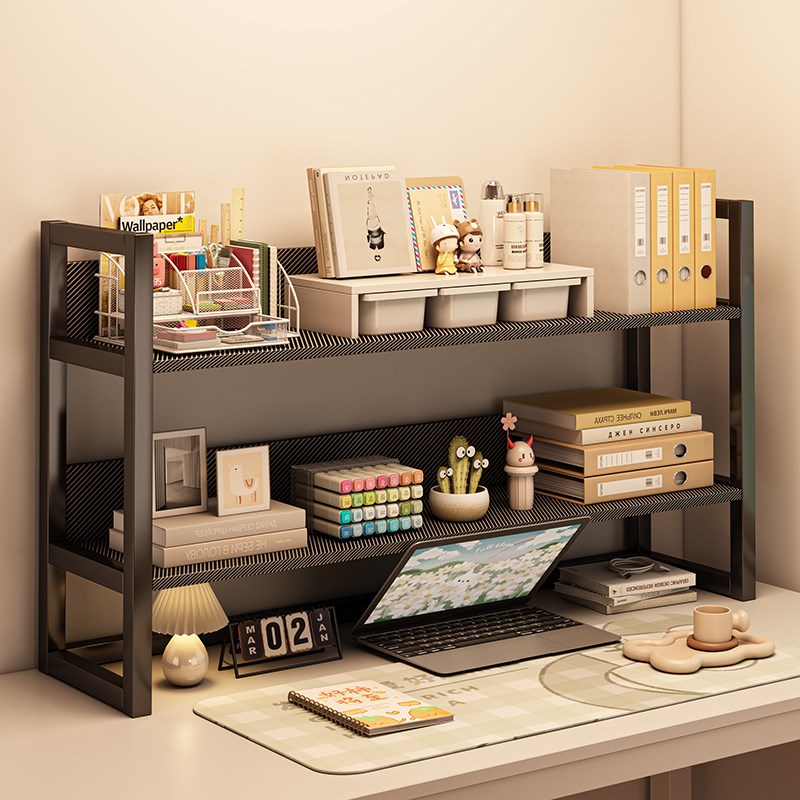 桌面多层简约书架多功能学生书桌A上收纳置物架铁艺洞洞板可放桌