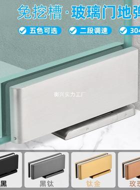 固钛免挖槽地弹无框玻H-免挖槽门隐藏璃型地璜液弹压门簧夹天地轴