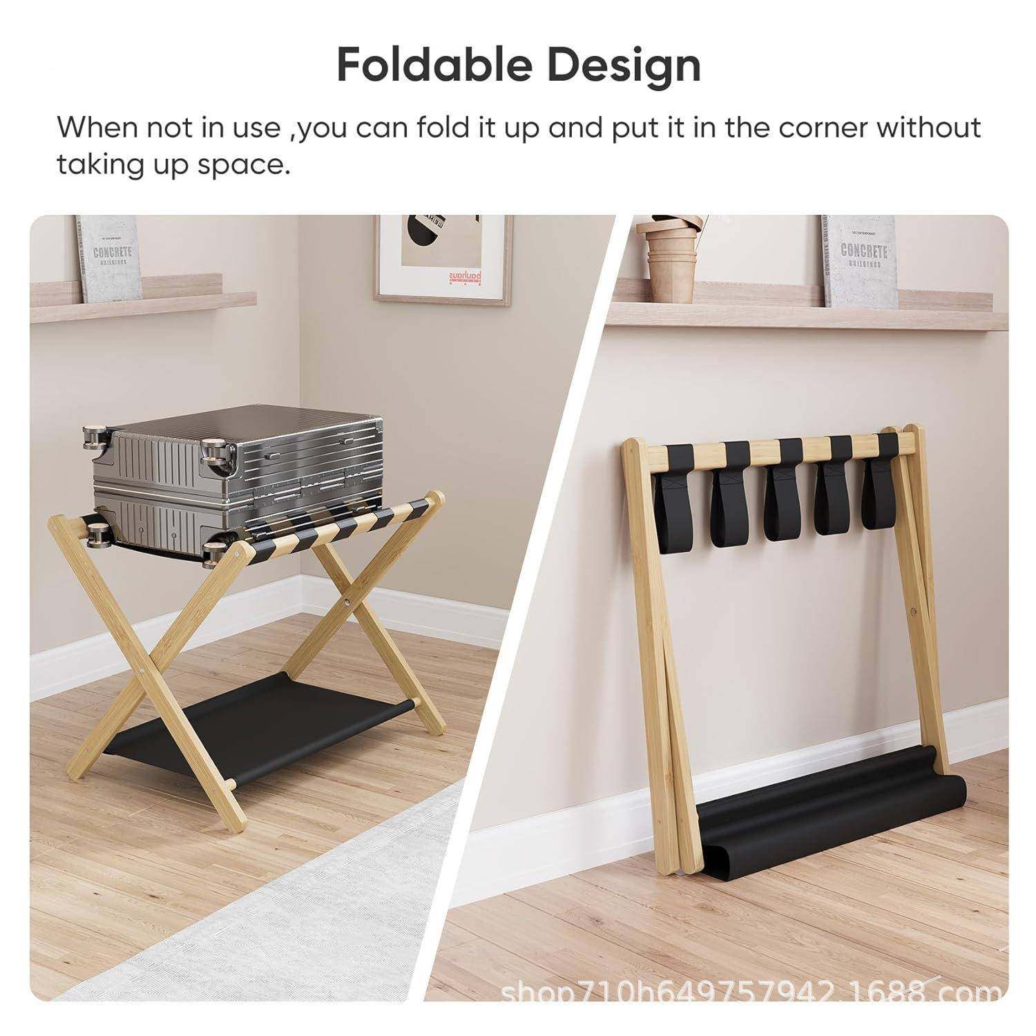 实木行高李架酒店可折叠架收纳展示SY-0825两增层鞋架客栈复古木