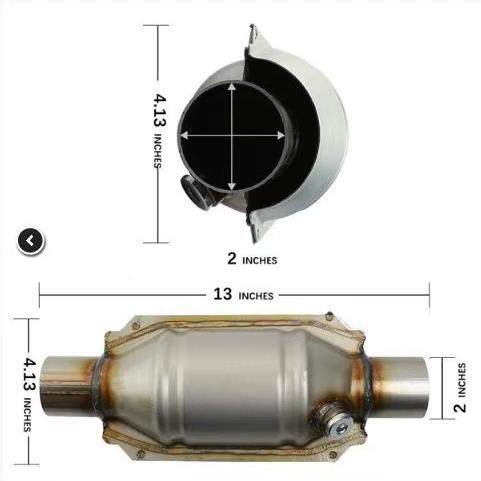 三元催化53042进出口通用催转换器带O2端口化和隔热罩0用排于2英