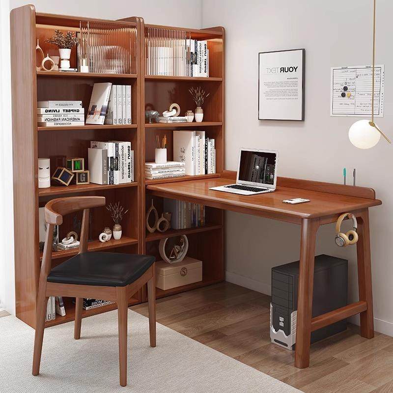 实木书组转角书柜一体学习桌儿童写桌字桌家合用椅书房电脑4000#,住宅家具,儿童学习桌,淘宝优惠券,粉丝福利购,淘宝优惠卷
