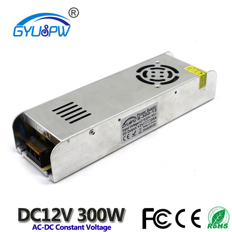 长条型LED开关电源12V300W稳压电源 DC12V300W灯条灯箱模组电源