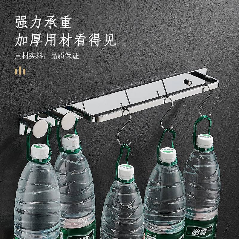 全铜镀铬免打孔毛巾架浴室凉毛巾杆高端卫生间浴巾架壁挂置物架