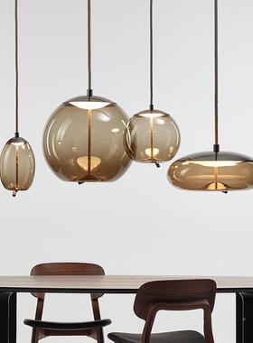 北欧餐后厅玻璃吊灯现代简吧台橱窗装创意个性单饰82370头组合吊