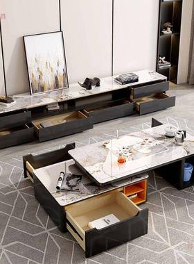 岩茶板功夫泡茶茶几家用客厅茶台体LUY轻奢现多功能一几电视柜代