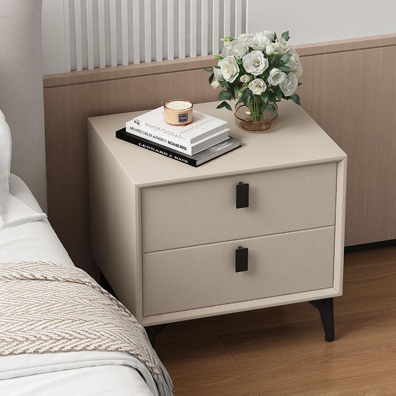 木皮实质现代床头KOV柜简约高级室储物柜家卧柜用床边柜轻奢收纳