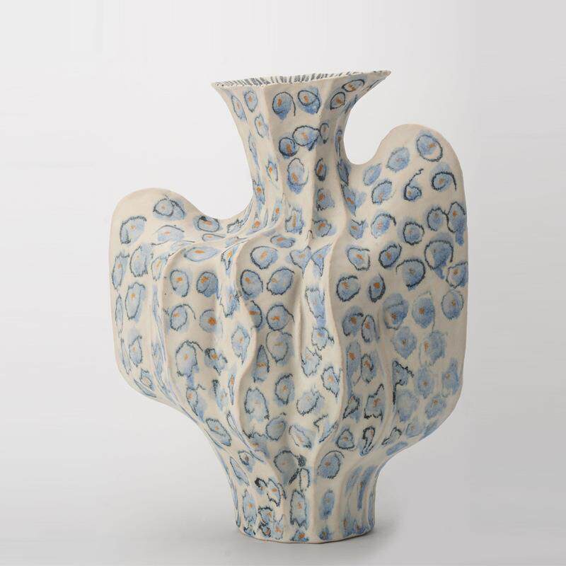 中古风CH-M253-陶瓷花朵花瓶级摆件艺民宿样板间餐桌高感插客术花