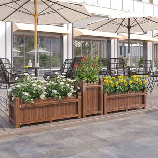 ltao1007户外花庭院防腐木箱种植箱实用木阳台花种菜箱园家花盆长