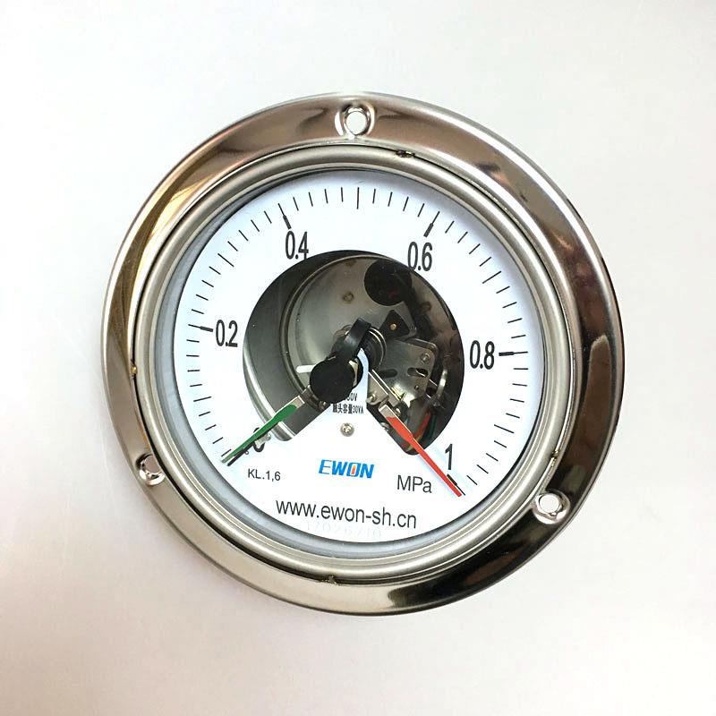 不锈TSW钢接点压力表YXC-100H1.6MPA0-本色电亚光供应YXC10BF