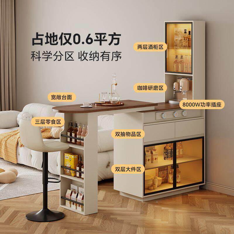 实木台桌家用客厅断柜沙xy03256发边柜小户型吧台吧柜奢轻伸隔缩