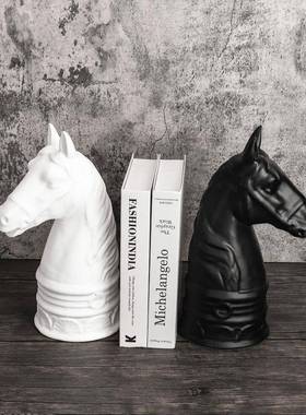 马摆战件现代简饰约房欧式黑色白色树脂马头摆HNW件书档样板售楼